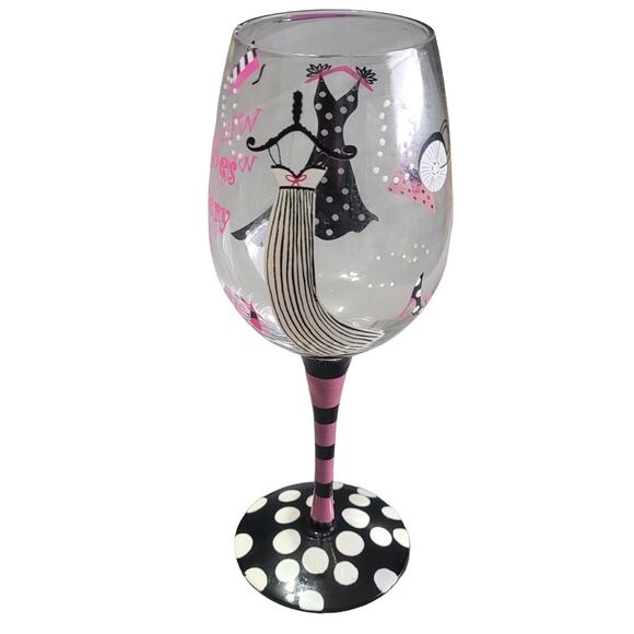 Wine Goes with Every Outfit Hand panted Wine Glass - Picture 1 of 4